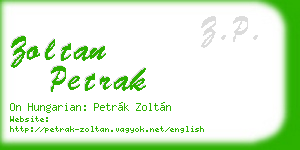 zoltan petrak business card